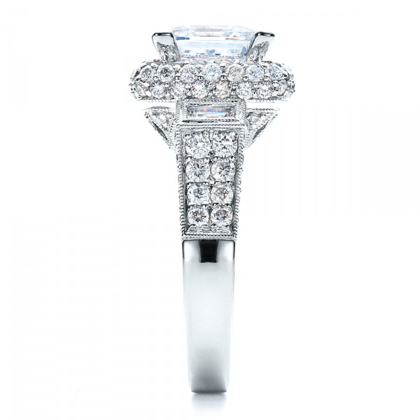 ... Engagement Rings â€º Baguette Side Stones Princess Cut Engagement Ring
