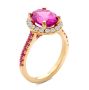 18k Rose Gold 18k Rose Gold Barbie Pink Sapphire And Diamond Engagement Ring - Three-Quarter View -  107891 - Thumbnail