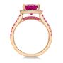 18k Rose Gold 18k Rose Gold Barbie Pink Sapphire And Diamond Engagement Ring - Front View -  107891 - Thumbnail