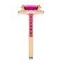 18k Rose Gold 18k Rose Gold Barbie Pink Sapphire And Diamond Engagement Ring - Side View -  107891 - Thumbnail