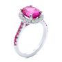 18k White Gold 18k White Gold Barbie Pink Sapphire And Diamond Engagement Ring - Three-Quarter View -  107891 - Thumbnail