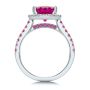 18k White Gold 18k White Gold Barbie Pink Sapphire And Diamond Engagement Ring - Front View -  107891 - Thumbnail