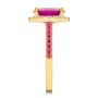 14k Yellow Gold Barbie Pink Sapphire And Diamond Engagement Ring - Side View -  107891 - Thumbnail