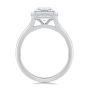 18k White Gold 18k White Gold Bezel Set Asscher Cut And Hidden Halo Diamond Engagement Ring - Front View -  108338 - Thumbnail