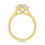 14k Yellow Gold Bezel Set Asscher Cut And Hidden Halo Diamond Engagement Ring - Front View -  108338 - Thumbnail