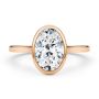 18k Rose Gold 18k Rose Gold Bezel Set Cathedral Style Engagement Ring - Top View -  108119 - Thumbnail