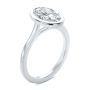 14k White Gold 14k White Gold Bezel Set Cathedral Style Engagement Ring - Three-Quarter View -  108119 - Thumbnail