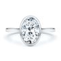 14k White Gold 14k White Gold Bezel Set Cathedral Style Engagement Ring - Top View -  108119 - Thumbnail