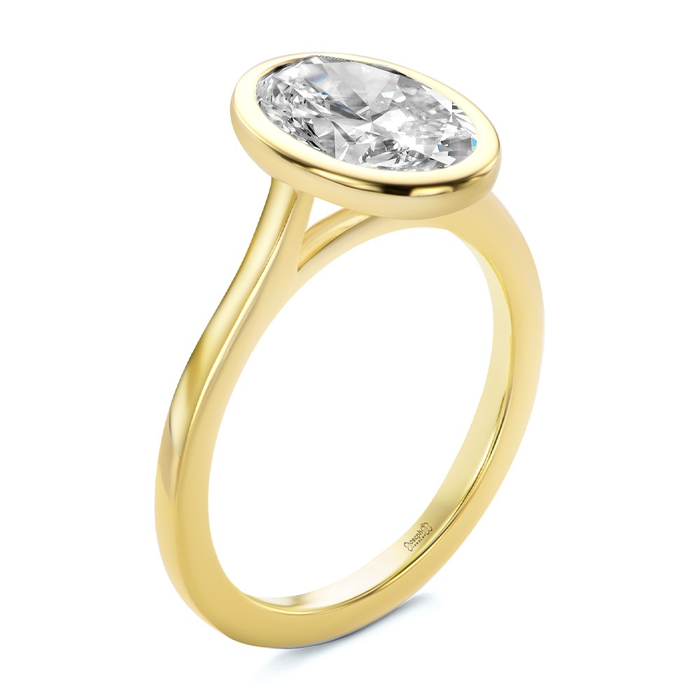 Bezel Set Cathedral Style Engagement Ring - Image