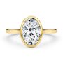 14k Yellow Gold Bezel Set Cathedral Style Engagement Ring - Top View -  108119 - Thumbnail