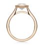 14k Rose Gold 14k Rose Gold Bezel Set Emerald Cut Cathedral Engagement Ring - Front View -  108117 - Thumbnail