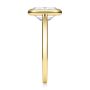14k Yellow Gold Bezel Set Emerald Cut Cathedral Engagement Ring - Side View -  108117 - Thumbnail