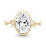 14k Yellow Gold Bezel Set Nature-inspired Engagement Ring - Top View -  108361 - Thumbnail