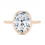 18k Rose Gold 18k Rose Gold Bezel Set Oval Solitaire Engagement Ring - Top View -  107638 - Thumbnail