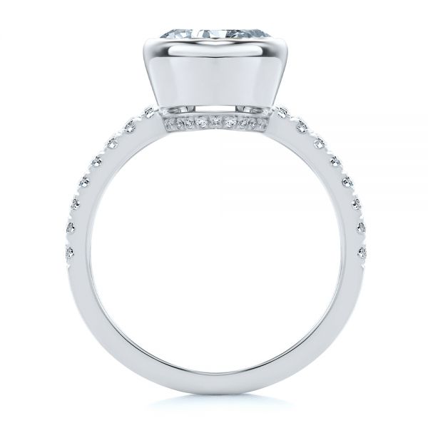 Platinum Platinum Bezel Set Round Diamond Engagement Ring - Front View - 107653