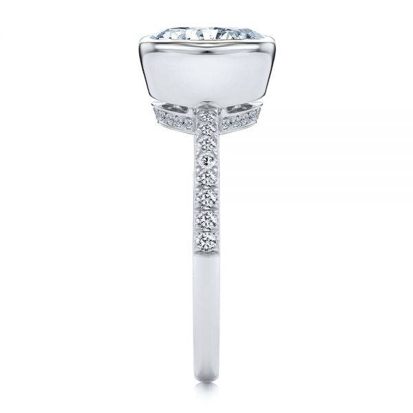 Platinum Platinum Bezel Set Round Diamond Engagement Ring - Side View - 107653