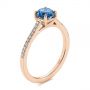 14k Rose Gold 14k Rose Gold Blue Montana Sapphire And Diamond Engagement Ring - Three-Quarter View -  105750 - Thumbnail