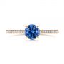 18k Rose Gold 18k Rose Gold Blue Montana Sapphire And Diamond Engagement Ring - Top View -  105750 - Thumbnail