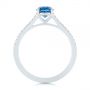 14k White Gold Blue Montana Sapphire And Diamond Engagement Ring - Front View -  105750 - Thumbnail