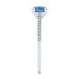 14k White Gold Blue Montana Sapphire And Diamond Engagement Ring - Side View -  105750 - Thumbnail
