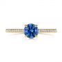 14k Yellow Gold 14k Yellow Gold Blue Montana Sapphire And Diamond Engagement Ring - Top View -  105750 - Thumbnail