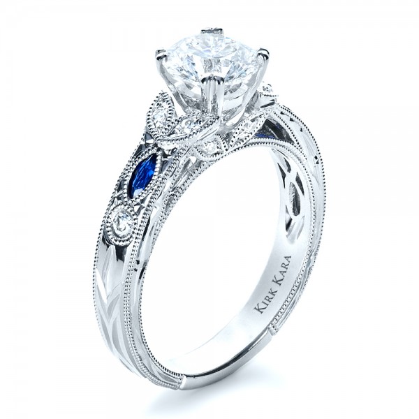  Sapphire  Wedding Band  with Matching Engagement  Ring  Kirk 