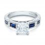 Blue Sapphire Engagement Ring - Kirk Kara - Flat View -  1276 - Thumbnail