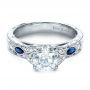 Blue Sapphire Engagement Ring - Kirk Kara - Flat View -  1415 - Thumbnail