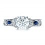 Blue Sapphire Engagement Ring - Kirk Kara - Top View -  1415 - Thumbnail