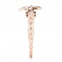 18k Rose Gold 18k Rose Gold Blue Sapphire Flower Engagement Ring - Side View -  102778 - Thumbnail
