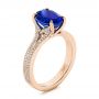 14k Rose Gold 14k Rose Gold Blue Sapphire And Diamond Engagement Ring - Three-Quarter View -  105712 - Thumbnail