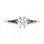 18k Rose Gold 18k Rose Gold Blue Sapphire And Diamond Engagement Ring - Top View -  102676 - Thumbnail