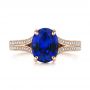 18k Rose Gold 18k Rose Gold Blue Sapphire And Diamond Engagement Ring - Top View -  105712 - Thumbnail