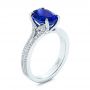 14k White Gold 14k White Gold Blue Sapphire And Diamond Engagement Ring - Three-Quarter View -  105712 - Thumbnail