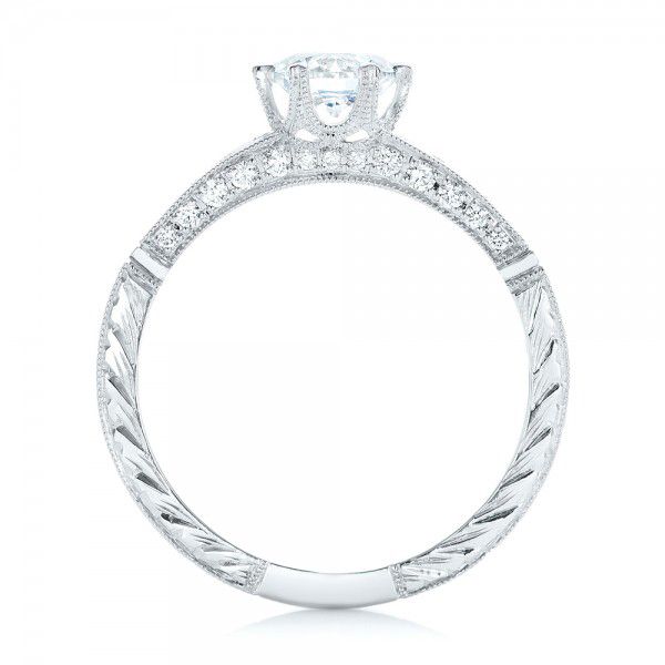  Platinum Platinum Blue Sapphire And Diamond Engagement Ring - Front View -  102676