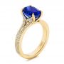 18k Yellow Gold 18k Yellow Gold Blue Sapphire And Diamond Engagement Ring - Three-Quarter View -  105712 - Thumbnail