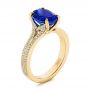 14k Yellow Gold 14k Yellow Gold Blue Sapphire And Diamond Engagement Ring - Three-Quarter View -  105712 - Thumbnail