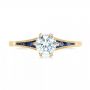 18k Yellow Gold 18k Yellow Gold Blue Sapphire And Diamond Engagement Ring - Top View -  102676 - Thumbnail