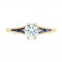 18k Yellow Gold 18k Yellow Gold Blue Sapphire And Diamond Engagement Ring - Top View -  102676 - Thumbnail