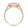 18k Rose Gold 18k Rose Gold Blue Sapphire And Diamond Halo Engagement Ring - Front View -  105773 - Thumbnail