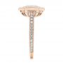 18k Rose Gold 18k Rose Gold Blue Sapphire And Diamond Halo Engagement Ring - Side View -  105773 - Thumbnail