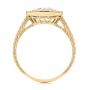18k Yellow Gold 18k Yellow Gold Blue Sapphire And Diamond Halo Engagement Ring - Front View -  105773 - Thumbnail