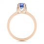 14k Rose Gold 14k Rose Gold Blue Sapphire And Diamond Split Shank Engagement Ring - Front View -  105197 - Thumbnail