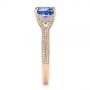 18k Rose Gold 18k Rose Gold Blue Sapphire And Diamond Split Shank Engagement Ring - Side View -  105197 - Thumbnail