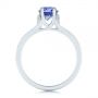 18k White Gold 18k White Gold Blue Sapphire And Diamond Split Shank Engagement Ring - Front View -  105197 - Thumbnail