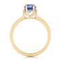 18k Yellow Gold 18k Yellow Gold Blue Sapphire And Diamond Split Shank Engagement Ring - Front View -  105197 - Thumbnail