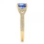 14k Yellow Gold 14k Yellow Gold Blue Sapphire And Diamond Split Shank Engagement Ring - Side View -  105197 - Thumbnail