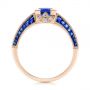 18k Rose Gold 18k Rose Gold Blue Sapphire And Diamond Vintage-inspired Engagement Ring - Front View -  105788 - Thumbnail