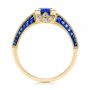 18k Yellow Gold 18k Yellow Gold Blue Sapphire And Diamond Vintage-inspired Engagement Ring - Front View -  105788 - Thumbnail