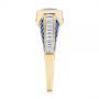 18k Yellow Gold 18k Yellow Gold Blue Sapphire And Diamond Vintage-inspired Engagement Ring - Side View -  105788 - Thumbnail